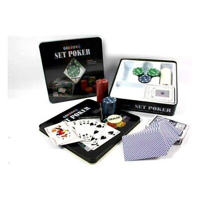 set poker in scatola di latta