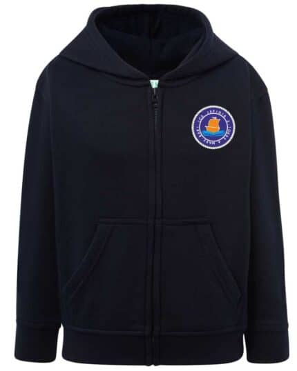 Felpa fullzip con cappuccio garzata con logo “Japigia 2 – T. a Mare” - TAGLIA ADULTO