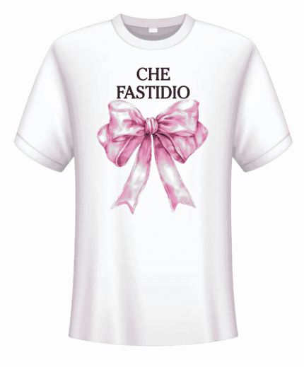 scritta che fastidio con fiocco rosa